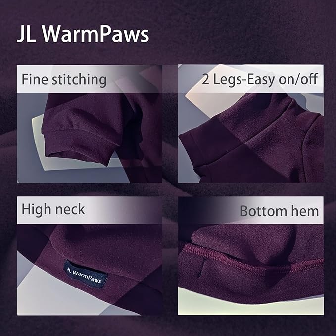 Fleece Sphynx Cat Clothes Soft Hairless Cat Clothes Pullover Cat Sweater for Chihuahua All Season Light and Warm Kitten Cloth Only Puppy Clothes Small Dog Sweater (Dark Purple, S)