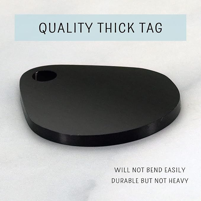 Ultra Joys Cat ID Tag Personalized Pet Tags, Durable Stainless Steel Small Pet Mini Dog Cat Tag Lightweight -Teardrop Tag in Black