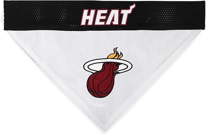 Pets First NBA Dog Bandana - Miami Heat Reversible Pet Bandana. 2 Sided Home & Away Sports Bandana with a PREMIUM Embroidery TEAM Logo, Large/X-Large