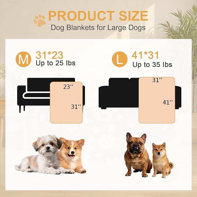 Premium Dog Blankets for Small Dogs & Cat Flannel Blanket Washable, Soft Pet Throw Cover for Kennel Crate Bed, Cute Paw Pattern, 31x23 inch,Black/Grey/Brow