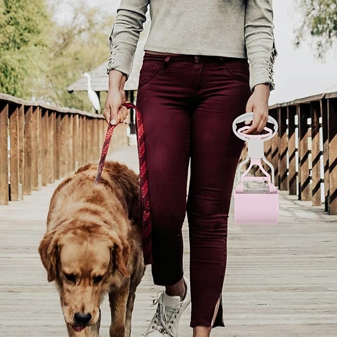 Heavy Duty Portable Poop Picker with Long Handle, Foldable Pet Waste Grabber for Walking and Outdoor Use, Lavender Color Cleaning Tool for Puppies and Adult Dogs