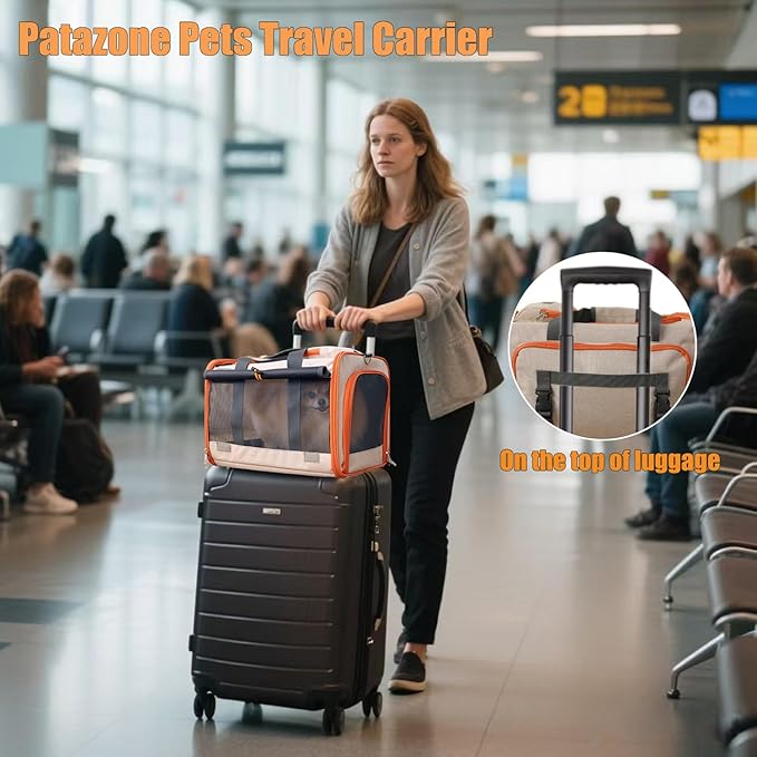 Dog Carriers for Small Dogs Stylish Cats Carrier Airline Approved Pets Softsided Bag for Cats Puppy,Large Pocket,Breathable,Pet's Carrier Privacy Protection Outdoor Travel Kitties Kennel