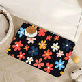 Abstract Groovy Flower Dog Food Mat for Floors,Absorbent Pet Food and Water Bowl Mats,Non-Slip Pet Feeding Mat,Pet Supplies 12" x 20"