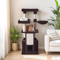 Cat Tree, 50.31-Inch Cat Tower for Indoor Cats, Cat House with Padded Platform Bed, Toy Mouse Ball, Large Cozy Condo, Hammocks and Sisal Scratching Posts for Kittens Play, Brown