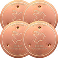 Mellbree 4-Pack Bird Bath Copper Disk, 0.6mm Reinforced 99.99% Pure Copper Cleaning Disk with Triple-Point Support for Physical Safe Clean Water All-Season