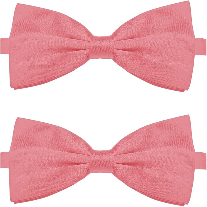 KOOLMOX Dog Bow Ties Pink, Adjustable Dog Collar Bow Tie for Medium and Large Dogs Cats Pets Wedding Birthday Graduation Holiday Homecoming Costumes Grooming, 2-Pack