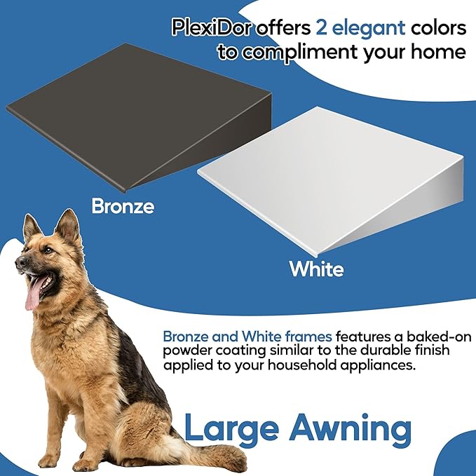 Plexidor Performance Pet Doors Universal Pet Door Awning - Door Canopy for Weather Protection, Spa, and Lawn Areas