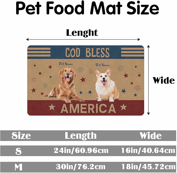 Personalized Dog Cat Mat with Name Photo Custom Placemat Feeding Mats for Food and Water Customized Non-Slip Waterproof Doormat for Bowls Outdoor Indoor Floors Gifts for Pet Owner