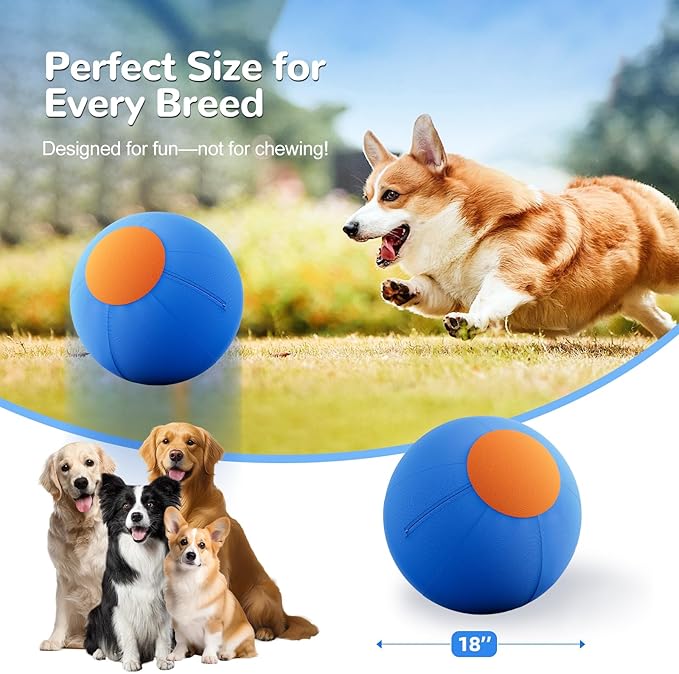 ZIDA 18" Herding Ball for Dogs and Horses - Upgraded Chew Material Dual-Layer Durable Dog Toy Agility Equipment for Australian Shepherds,Cattle,Border Collies,Small/Medieum Breeds