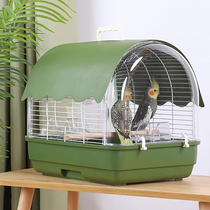 Transparent Small Bird - Travel Carrier Full View, Cockatiel Parakeet Conure, Indoor Outdoor Balcony Use, Living Room Park Accessory, Canary Lovebird Portable Home, Bird Travel for