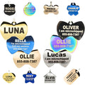 Engraved Dog Tags Personalized - Stainless Steel Engraved Dog Cat ID Tags Front & Back up to 8 Lines of Text Color Plating Gold, Rose Gold, Blue, Black, Nebula by PetANTastic