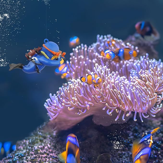 onesimcr Floating Fish Tank Decorations, Aquarium Decorations, Lovely Diver Fish Tank Decorations, Floating Device Fish Tank Accessories，Suitable for All Kinds of Fish Tanks…