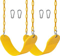 Sunnyglade 2PCS Swings Seats Heavy Duty with 66" Chain, Playground Swing Set Accessories Replacement with Snap Hooks, Support 250lb (2, Yellow)