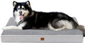 EHEYCIGA Waterproof Dog Bed Orthopedic 47"x29", Memory Foam Pet Bed for XXLarge Dog Bed, Washable Pet Mat with Removable Cover, Grey