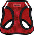 Best Pet Supplies - All Weather Mesh / Plush, Reflective, No Pull Harness for Small, Medium Dogs, Cats - Secure with Hook & Loop Fastener, Buckle, Double D-Rings - Red/Black Trim, L