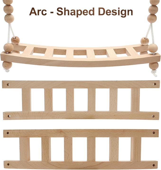 Chicken Swing,Arc-Shaped Chicken Perch Handmade,Chicken Toys for Coop Accessories Decor,Wood Ladder Stand for Hens