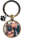 Custom Pet Photo Keychain Personalized Photo Pawprint Dog Tag Keychain Engraved Keyring Animal Pet Lover