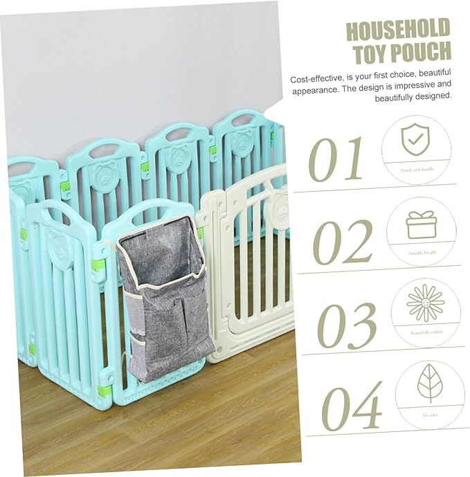 Pet Storage Pouch Breathable Hanging Organizer for Toys and Food Household Accessory Grey Convenient and Safe for Pets Boys and Girls and Home Organization