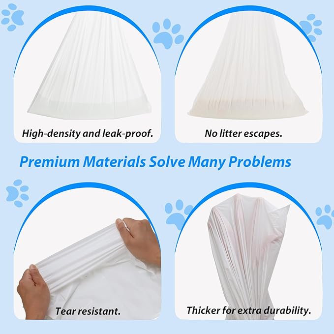 Litter Bags Compatible with Petcove,Durable Replacement Bags Compatible with Petcove Self Cleaning Box,18 x 16 Litter Bag Compatible with Petcove,4 Rolls