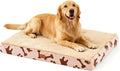 Waterproof Orthopedic Dog Bed for Large Medium Sized Dogs 35x22 Inch - Egg Crate Foam Pet Crate Bed with Removable Washable Cover, Plush Top Anti-Slip Bed Mat, Beige