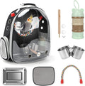 Rypet Bird Carrier Backpack Parrot Portable Breathable Bag Pet Bird Lightweight Travel Cage with Standing Perch and Stainless Steel Tray（Black）