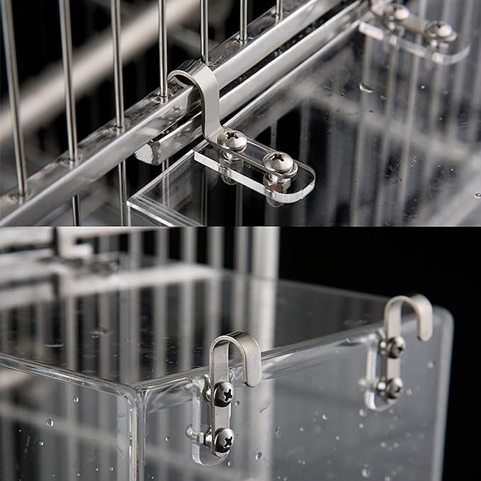 Hanging Bird Bath Cube Bird Bathtub Bath Shower Box Bowl Cage Accessory for Bird Canary Budgerigar Parrots Crested Myna Cockatiel, Big