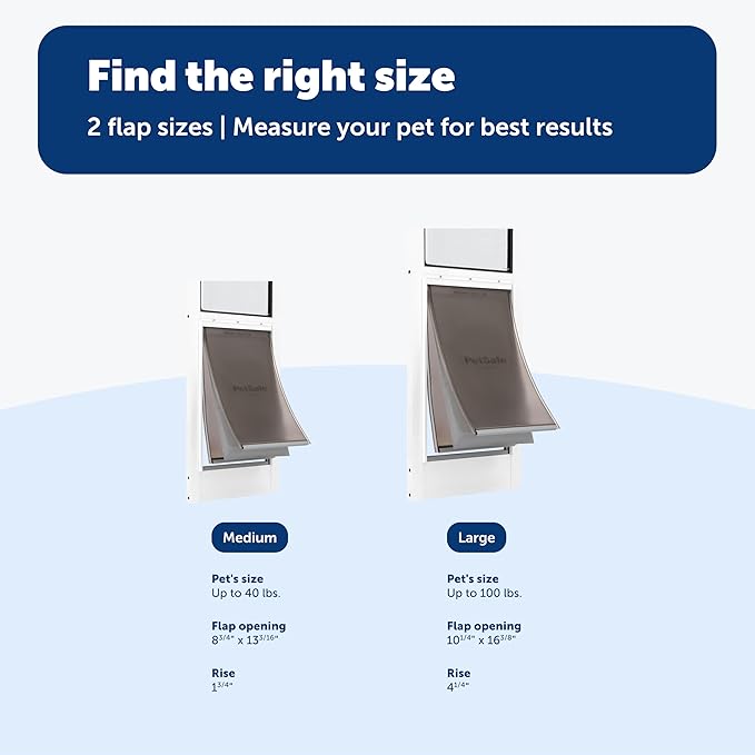 PetSafe Extreme Weather Sliding Glass Pet Door - Energy Efficient Entry for Dogs & Cats - Triple Flap with Magnetic Seal - Durable Aluminum Frame - Easy Install - Large
