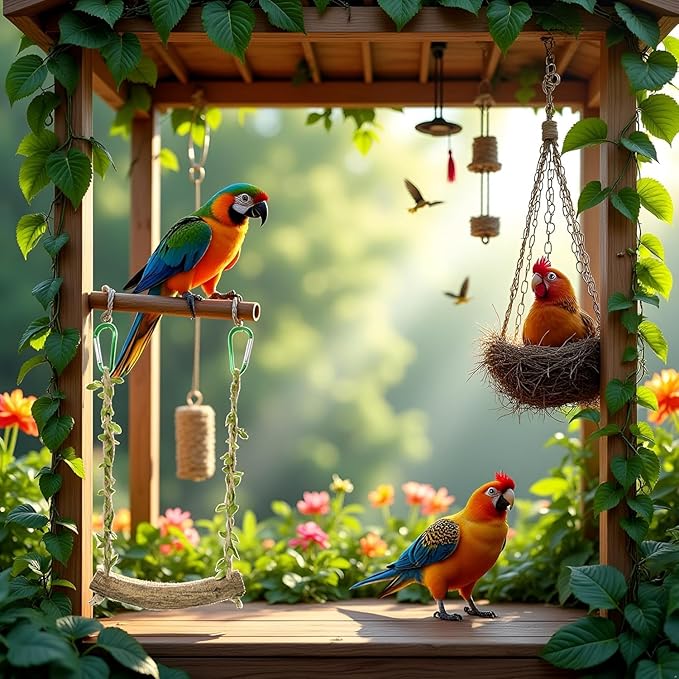 Chicken Swing Chicken Toy Perch Chicken Stand Bird Chew Toy for Birds Parrots Training Stand Holder Bird Toy Chickens and Parrots Bird Swings Birdcage Accessories, Swings