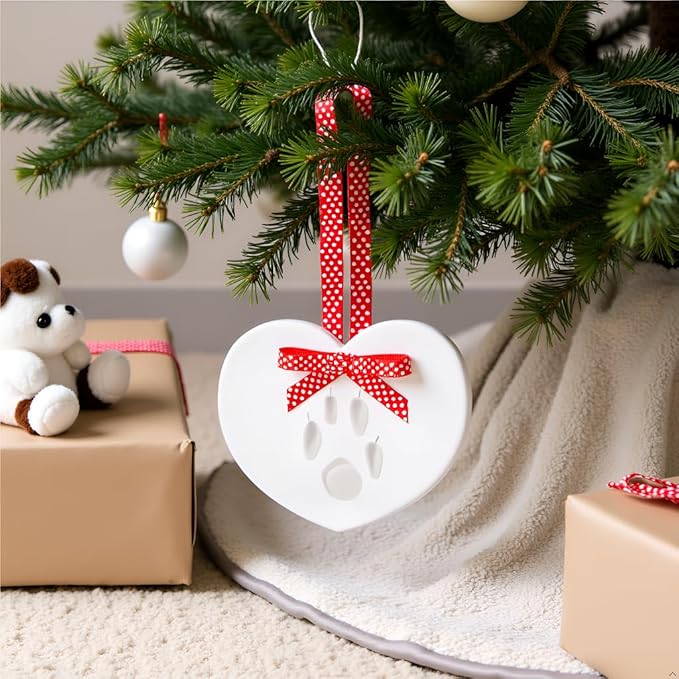 Pearhead Pet Paw Print Valentine’s Ornament Kit – Heart-Shaped Clay Pawprint Keepsake for Dogs & Cats, DIY Valentine’s Day Pet Gift & Memorial