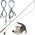 Forever Stick with Chew-Proof Metal Wire String and Transparent Fishing Line String - The Unbreakable Cat Wand Toy, Extra Long Durable Cat String Toy for Indoor Cats, Cat Fishing Pole Toy