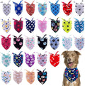 30 Pack Paw Print Bandanas Bulk for Small Medium Dogs Stitch Dog Bandanas Large Cats Polyester Bandana Party Grooming M