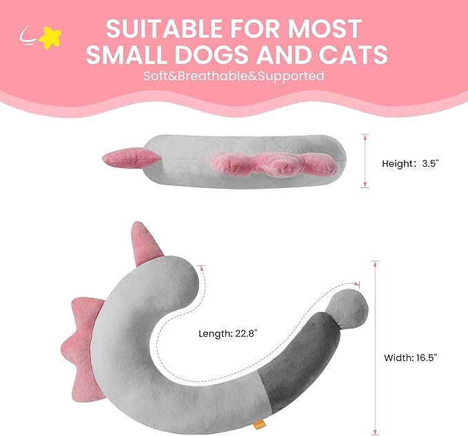 Dog Pillow - Soft Neck Pillows for Dogs, Washable Dog Calming Pillow for Better Sleep, Reduces Anxiety, Gift for Medium/Large Dogs and Cats