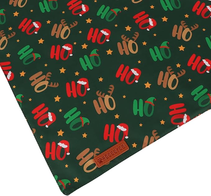 ADOGGYGO Christmas Dog Bandanas 2 Pack, Reversible Snowman Hoho Pattern Xmas Scarf, Premium Fabric, Adjustable Fit Red Green Christmas Bandanas for Extra Large Dogs (X-Large)