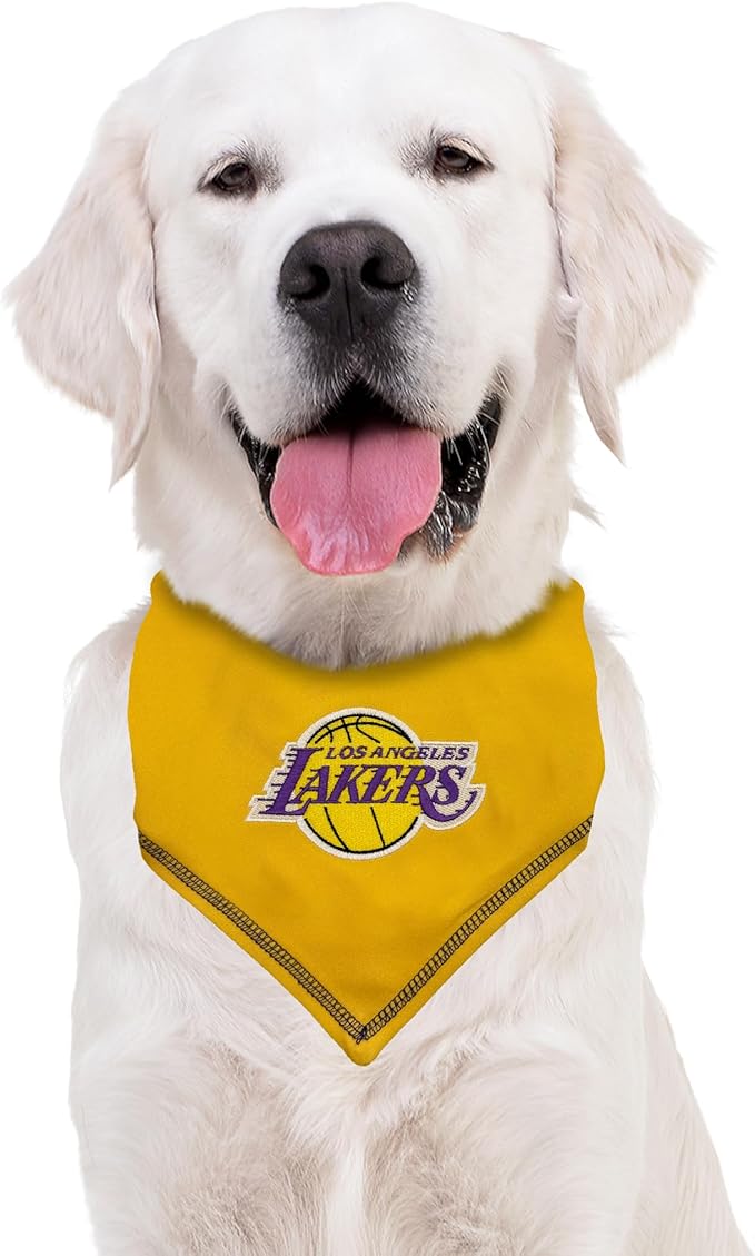 Pets First NBA LA Lakers TIE Bandana, Size Small/Medium. Dog Bandana Scarf Bib for Pet Cat Dog. The Ultimate Game-Day, Party Bandana