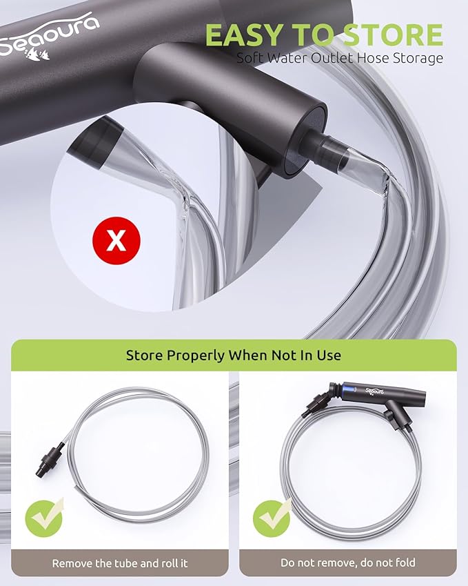 SEAOURA Aquarium Vacuum Gravel Cleaner Adjustable, Aquariums Siphon Fish Tank Cleaner, Manual Python Water Changer with Air Push Button, Fishtank Vacuums Cleaning Kit for Suck Manure Wash Sand