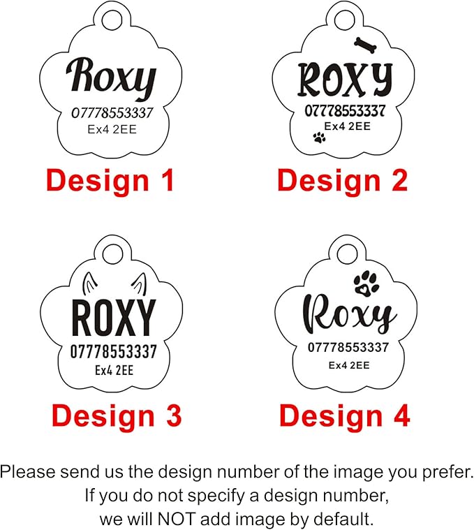 EDSG Cat Dog Tags Personalized for Pets, Dog Name Tags Cat Name ID Tag, Engraved Dog Tags Dog ID Tags Small Glitter Bling ID Tag Paw Print for Cat Pet Dog Puppy(Red,Design 4)