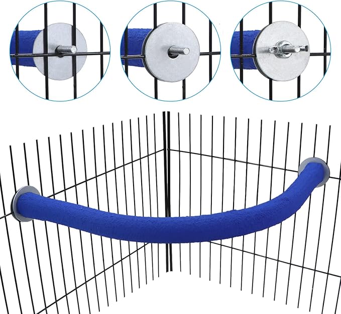 Wontee Bird Perches Bird Cage Sand Perch Stand for Budgies Parakeets Cockatiels Conures (Random Color) (90 Degrees)