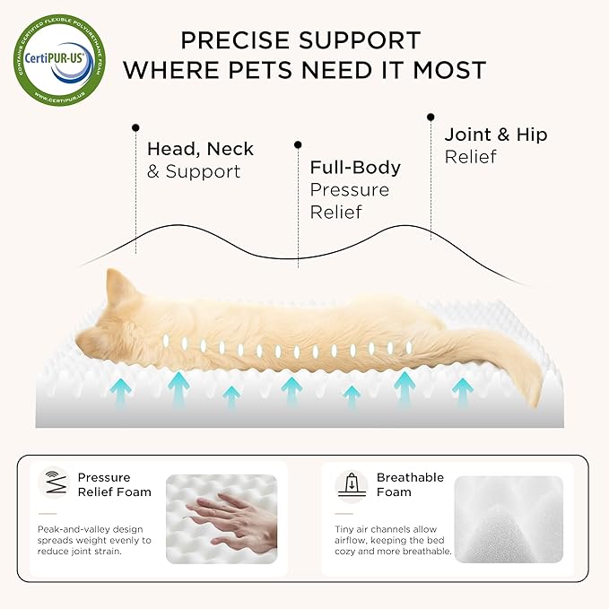 Bedsure XL Dog Beds Large Sized Dog - Extra-Large Comfy Flat Puppy Bed with Removable Washable Cover, Orthopedic Egg Crate Foam Pet Mat, Suitable for Pet Up to 100 lbs