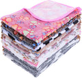 12 Pcs Dog Blanket Pet Paw Print Fleece Blanket Cat Soft Warm Sleep Mat Guinea Pig Cage Liners Small Medium Whelping Pet Essentials for Pet Grooming Shop Girl Boy Puppy