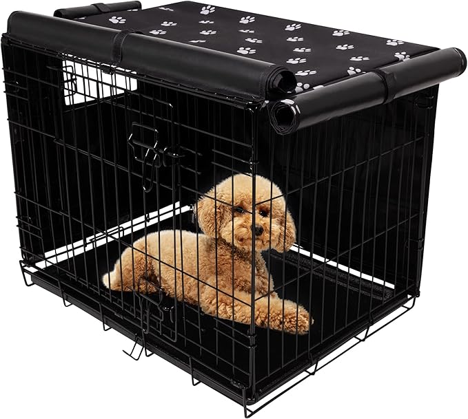Pet Prime Dog Crate Cover 42 Inch for Wire Crate 600D Oxford Fabric Indoor/Outdoor Durable Waterproof & Windproof Pet Kennel Cage Cover(42"x28"x30")