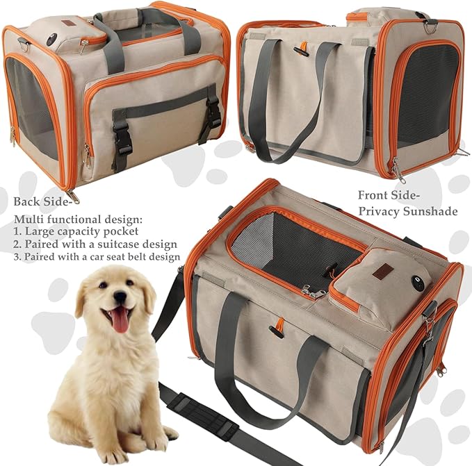 Dog Carriers for Small Dogs Stylish Cats Carrier Airline Approved Pets Softsided Bag for Cats Puppy,Large Pocket,Breathable,Pet's Carrier Privacy Protection Outdoor Travel Kitties Kennel