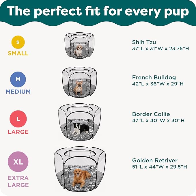 FurHaven Portable Pet Playpen for Dogs & Cats, Foldable Kitten Playpen with Mesh Sides, Pop Up Travel Dog Pen, Large, Green & Pink