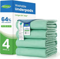 Noovirum® Chuck Pads Washable - 34"x52"(Pack of 4) - Reusable Bed Underpads for Adults - Chux Pads for Incontinence - Heavy Absorbency Waterproof Mattress Protector for Elderly, Bedwetting, Postpartum