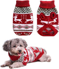 Vehomy Dog Christmas Sweaters Pet Winter Knitwear Xmas Clothes Classic Warm Coats Reindeer Snowflake Argyle Sweater for Kitty Puppy Cat-Middle L