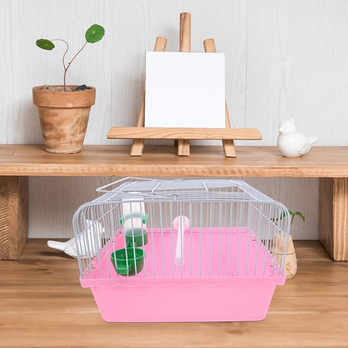 BESPORTBLE Spacious Bird Carrier Travel Cage Lightweight Portable Bird Cage with Perch Food Box Water Feeder for Parrots and Lovebirds Abs Iron Design for Travel Storage Color