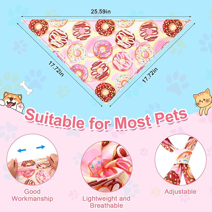 Amylove 120 Pcs St. Patrick's Day Dog Bandanas Bulk Holiday Triangle Dog Pack Puppy Kerchief Bandana Adjustable Spring Pet Scarf for Pet Cat Costume Accessories Decor(Cartoon)