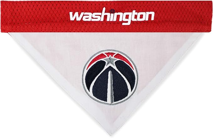 Pets First NBA Dog Bandana - Washington Wizards Reversible Pet Bandana. 2 Sided Home & Away Sports Bandana with a PREMIUM Embroidery TEAM Logo, Small/Medium