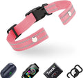 Collar Replacement Strap, Reflective Replacement Nylon Collar Strap Dog GPS Training Bark Receiver Collars, Durable Adjustable E Collar Straps for Small Medium Large Dogs, Pink