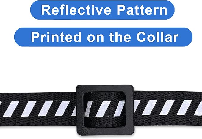 Pawtitas Personalized Black Reflective Cat Collar – Adjustable Custom Collar with Safety Buckle, Removable Bell, and Engraved Name & Phone Number for Kittens and Adult Cats