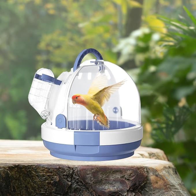Parrot Travel Cage,Small Animal Carry Case,Breathable Hamster Carrier Cage Bird Cage for Bird Hamster Hedgehog Finches Travel, Blue